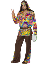 PSYCHEDELIC HIPPIE MAN COSTUME, ADULT - Front