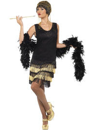 FLAPPER FRINGED 1920'S COSTUME, ADULT - Front