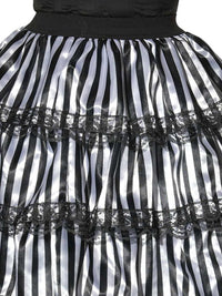 STRIPED BLACK &amp; WHITE RUFFLE SKIRT, ADULT - STD - Back