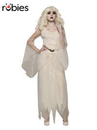 WITCH TOP WITH BELT WHITE, ADULT - STD - Front
