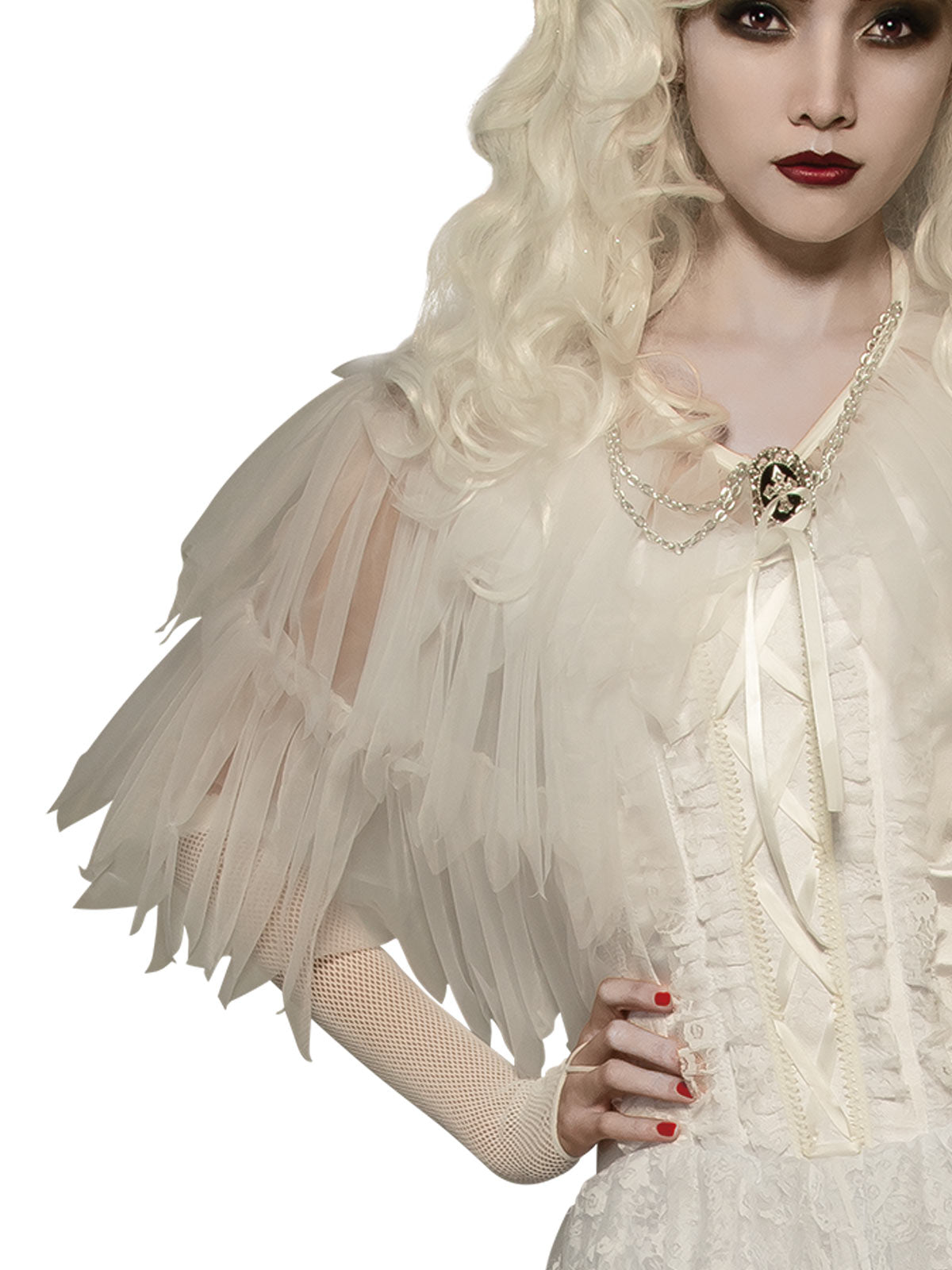 WITCH CAPELET WHITE, ADULT - STD - Back