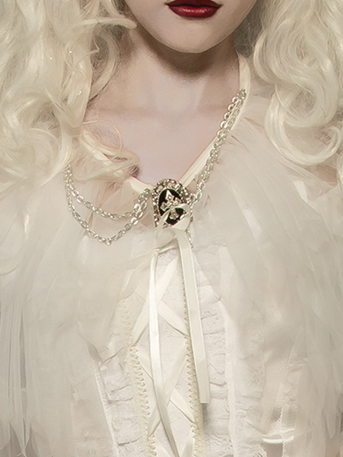 WITCH CAPELET WHITE, ADULT - STD - Side