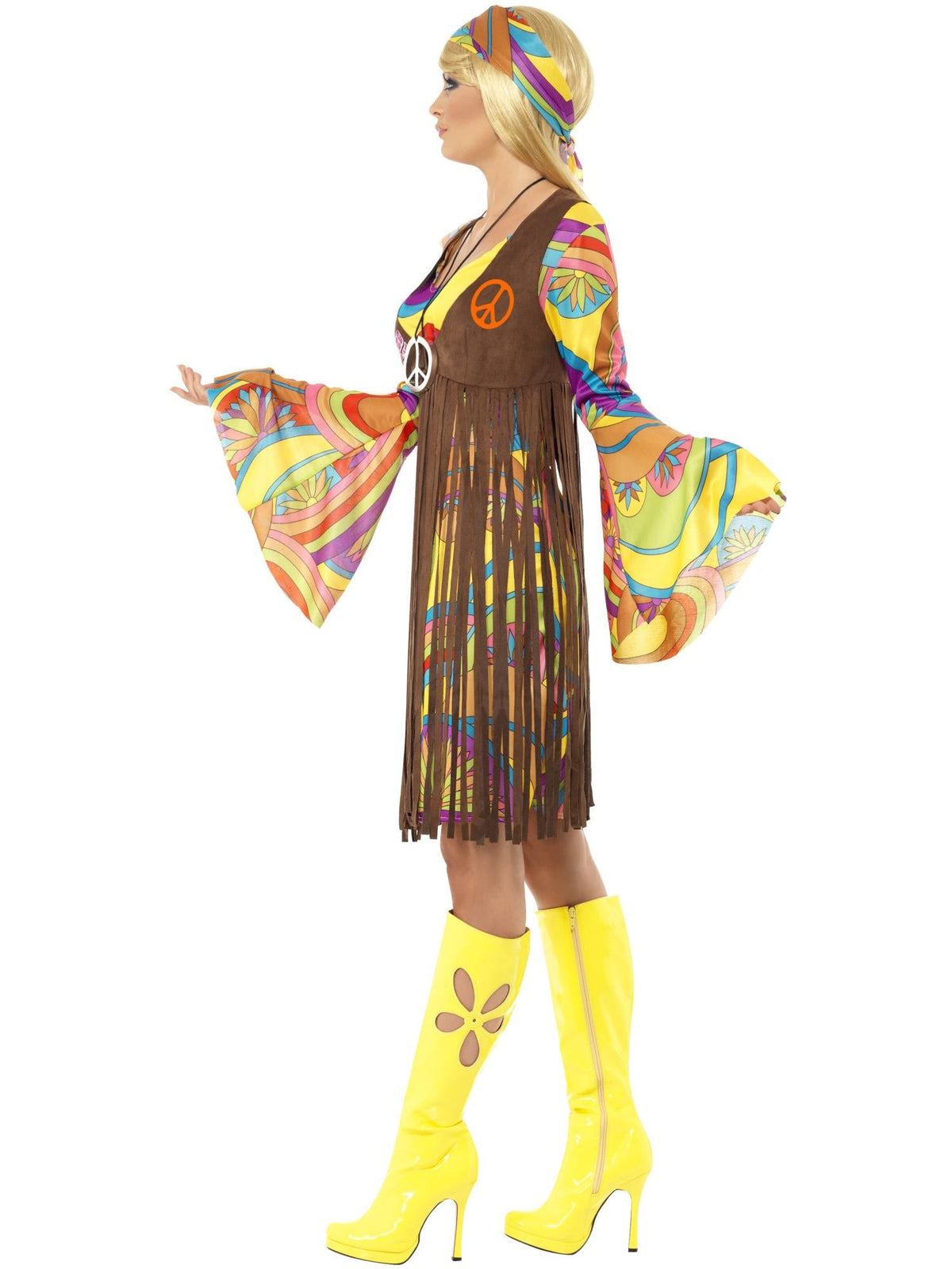 60S GROOVY LADY COSTUME, ADULT - Back