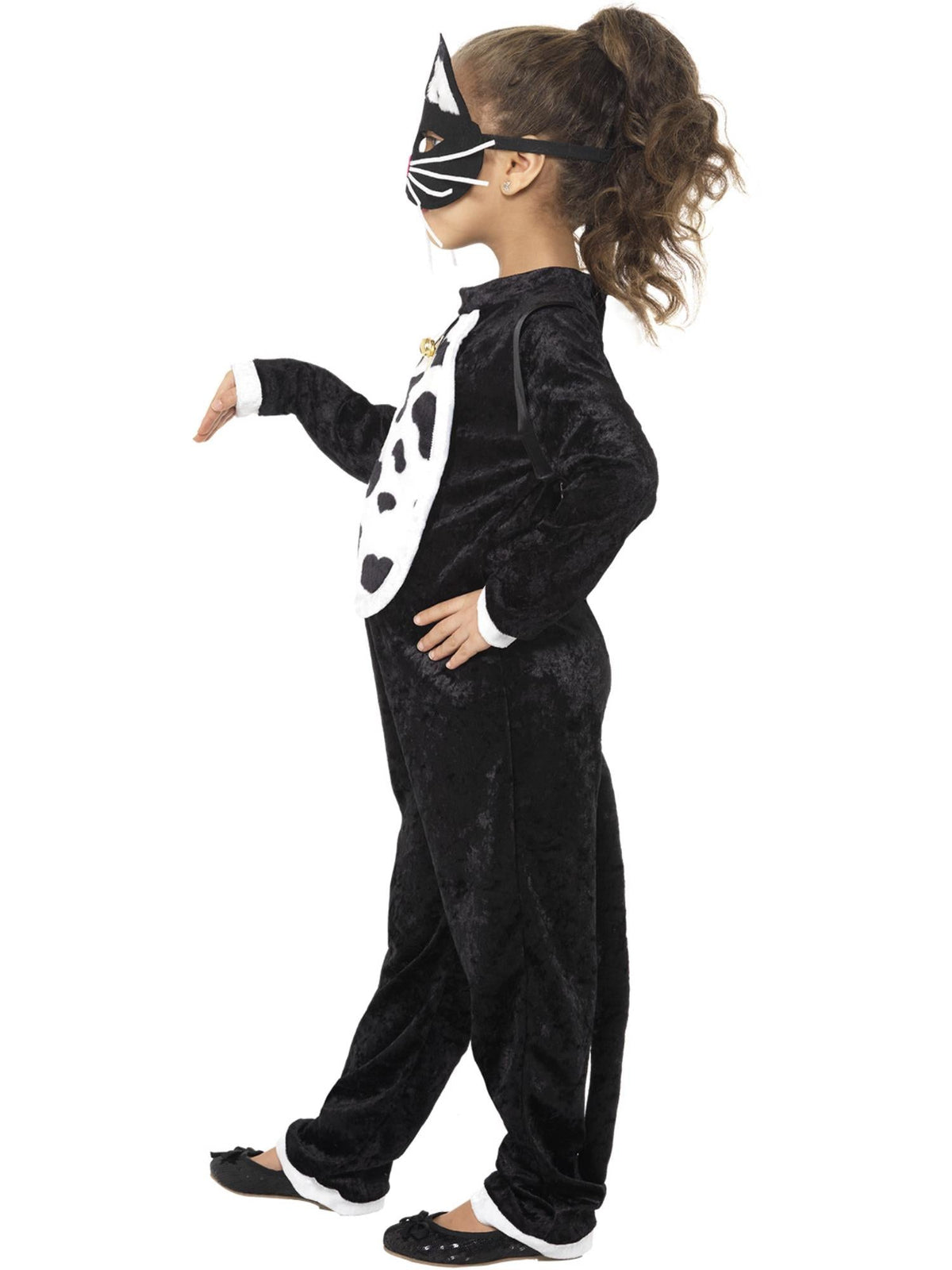 CAT COSTUME, BLACK WITH BODYSUIT - S - Side