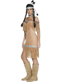 NATIVE AMERICAN LADY DELUXE COSTUME, ADULT - Back