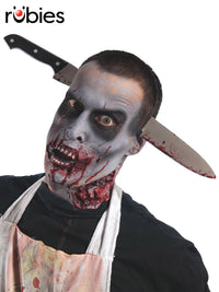 ZOMBIE KITCHEN KNIFE THROUGH HEAD ACCESSORY - Front