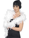 DELUXE FEATHER BOA, WHITE - Front