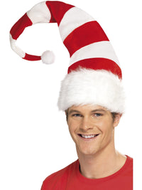 STRIPED SANTA HAT, ADULT - Back