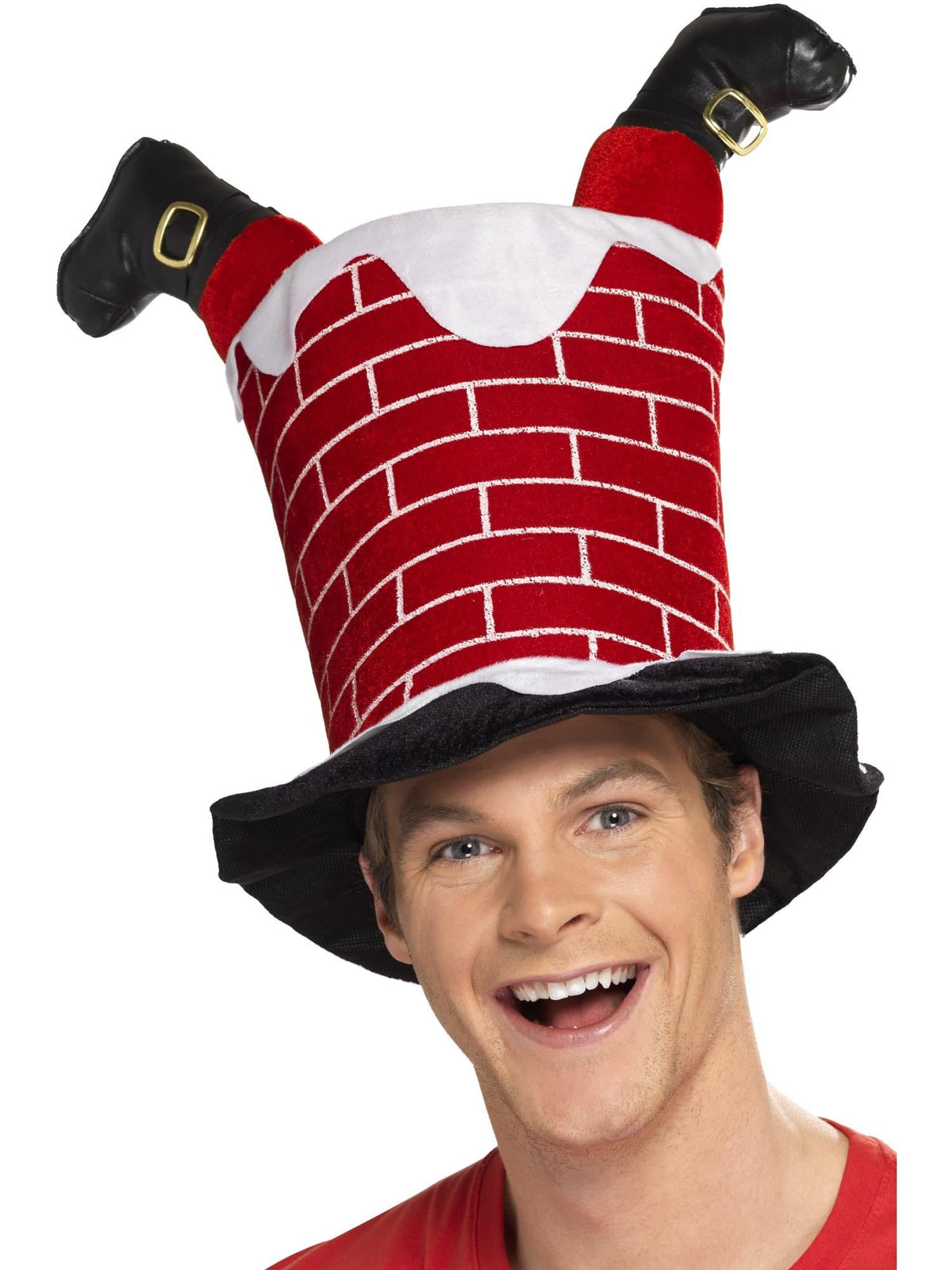 SANTA STUCK IN CHIMNEY HAT, ADULT - Back