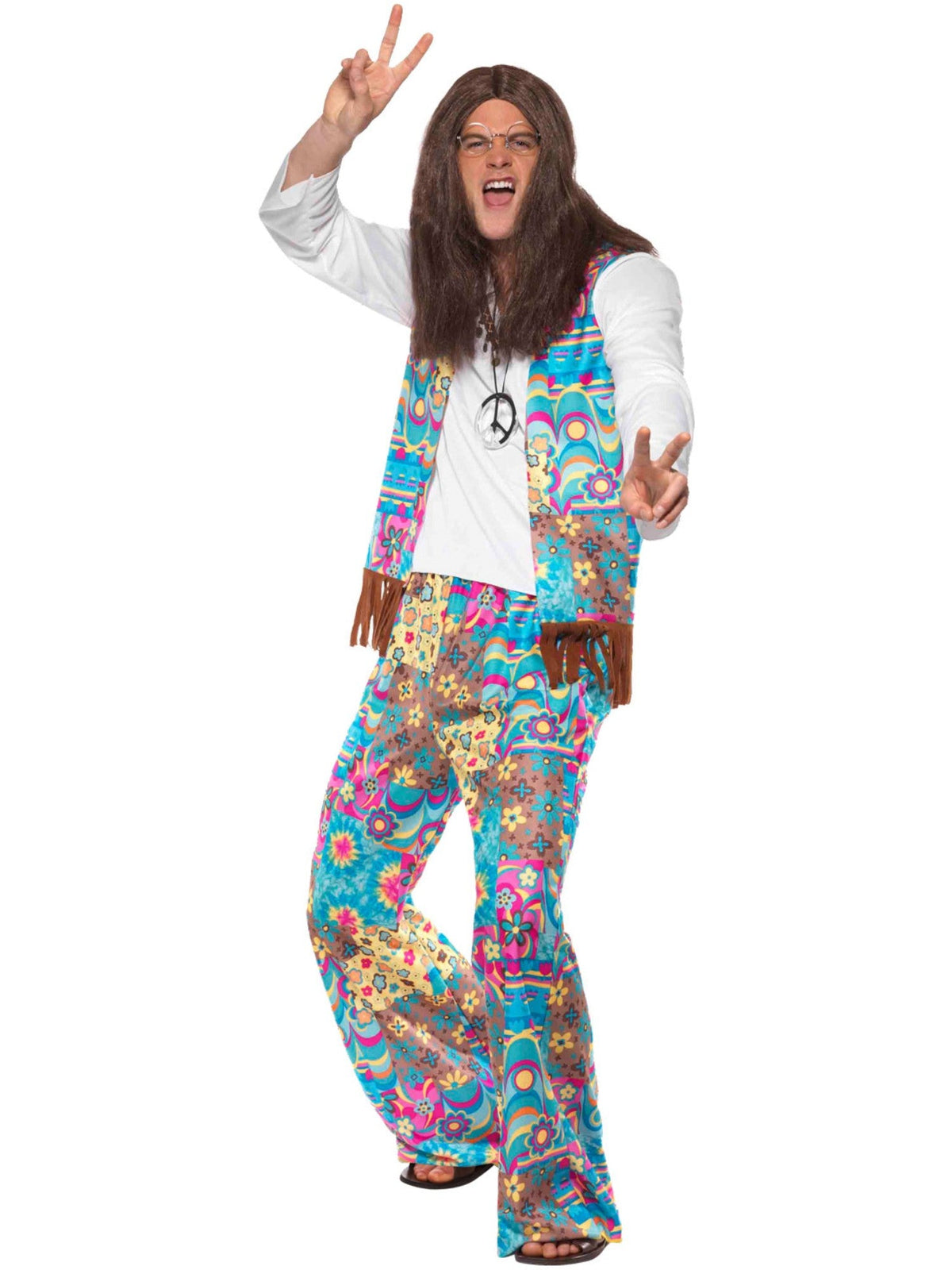GROOVY HIPPIE COSTUME, ADULT - M - Packaging
