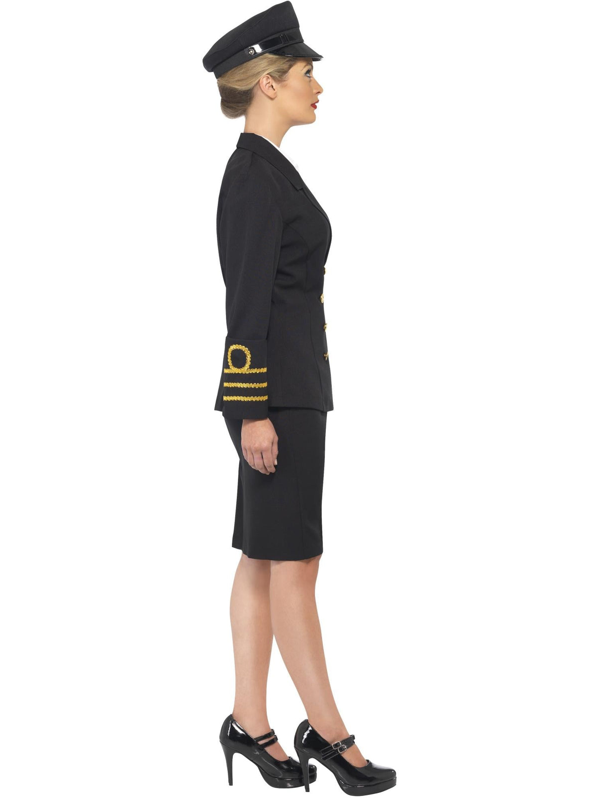 NAVY OFFICER FEMALE COSTUME, ADULT - L - Back