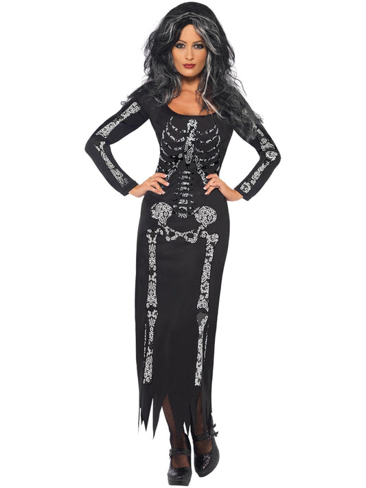 SKELETON COSTUME, WITH TUBE DRESS - Front