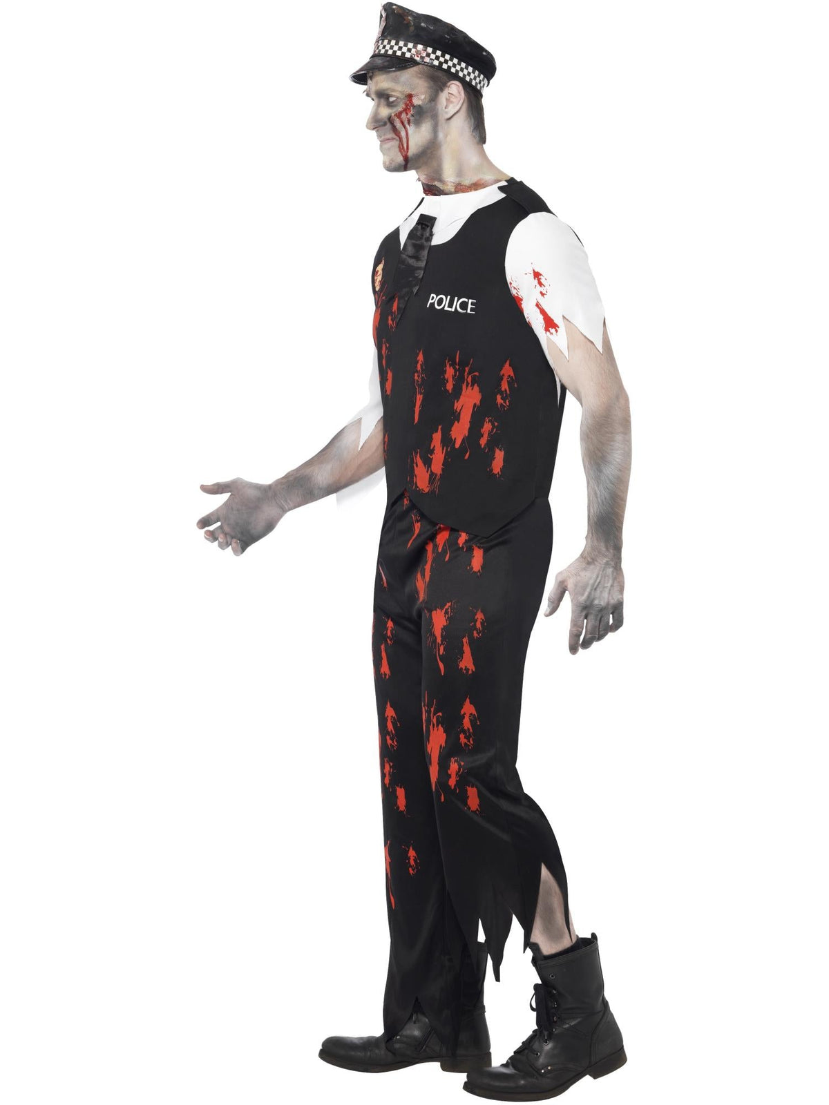 ZOMBIE POLICEMAN COSTUME, ADULT - L - Back