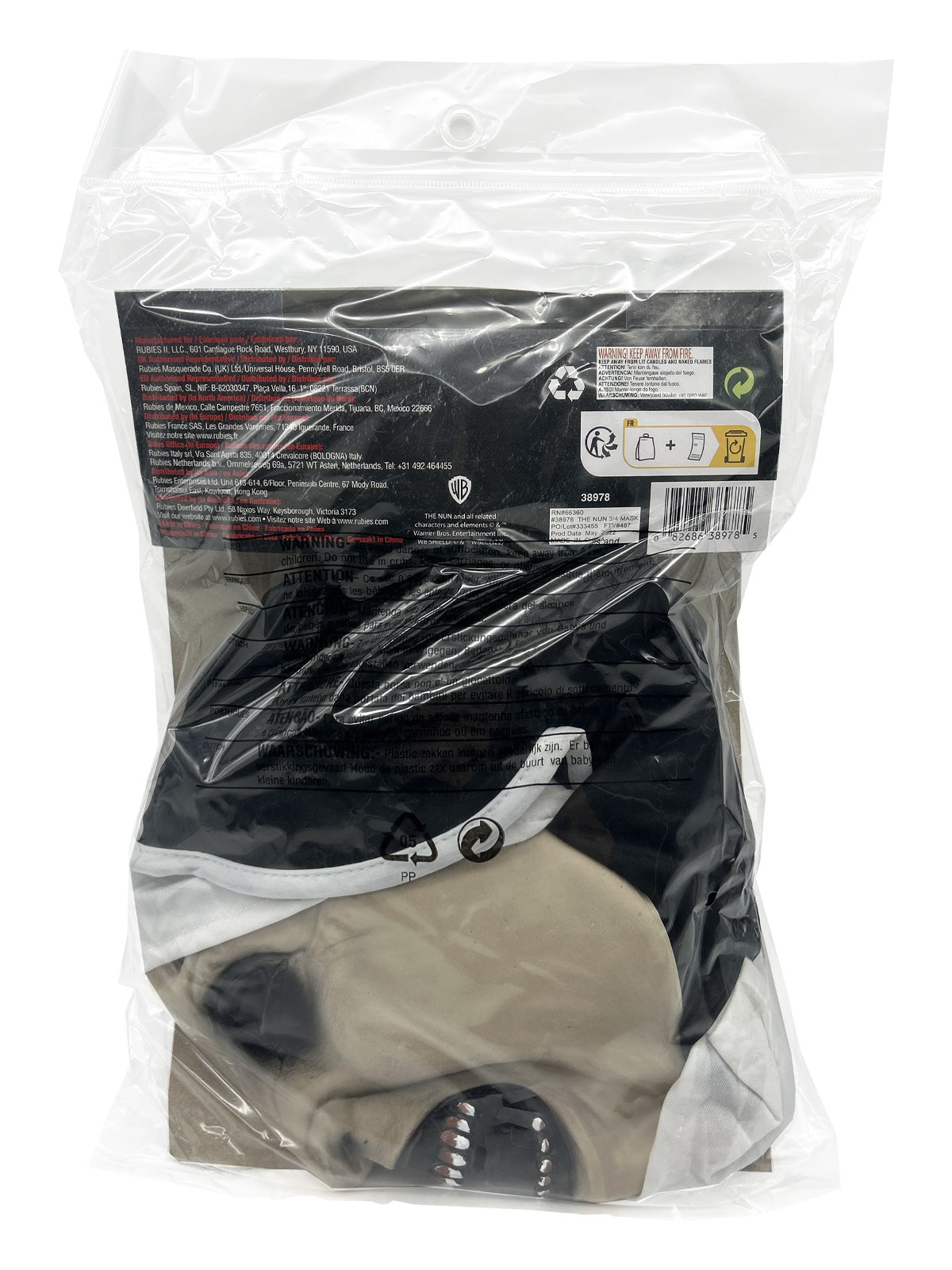 THE NUN 3/4 MASK WITH HEADPIECE - ADULT - Packaging