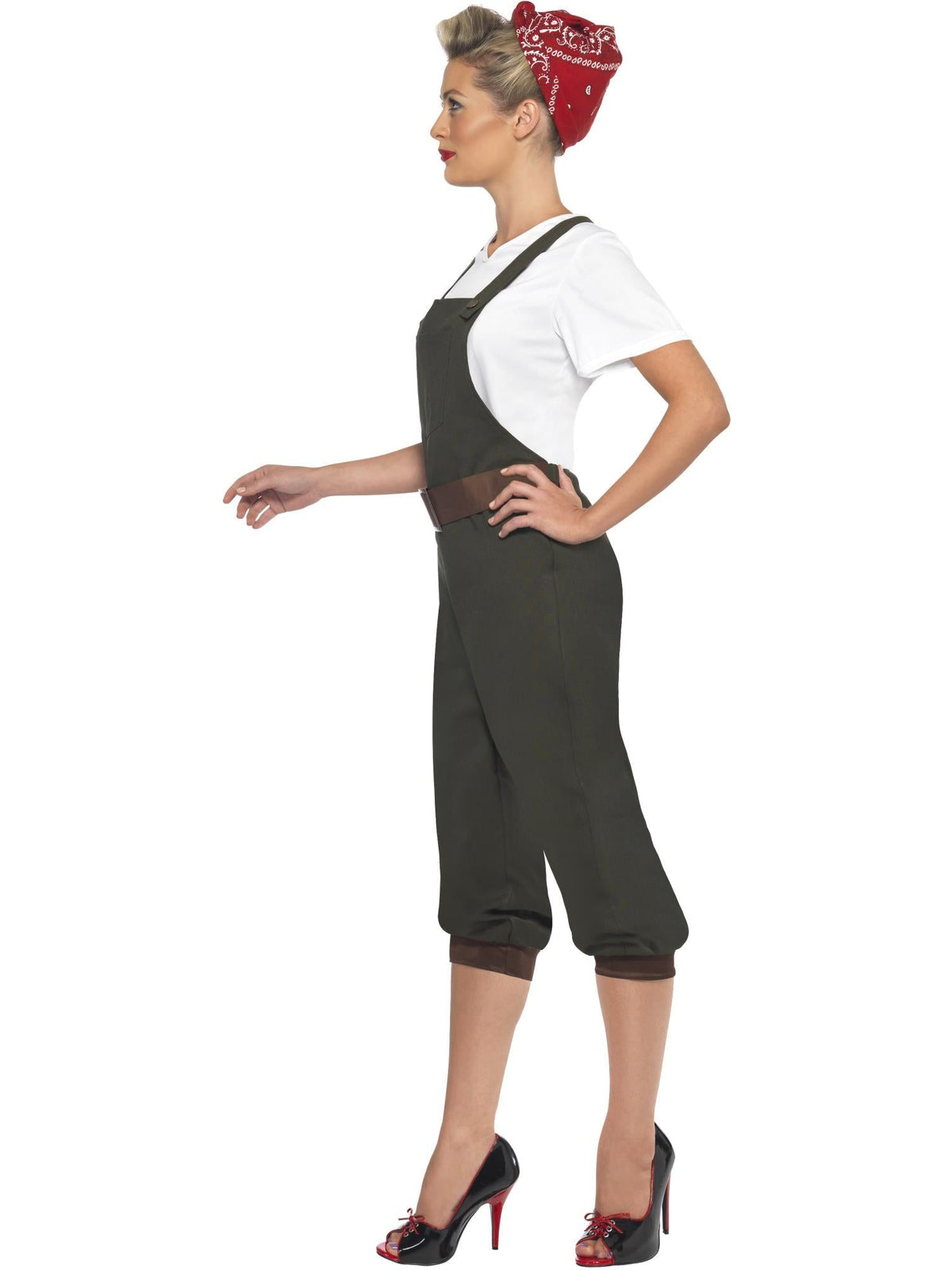 WW2 LAND GIRL COSTUME, ADULT - Back
