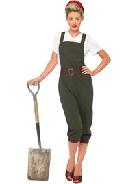 WW2 LAND GIRL COSTUME, ADULT - Front