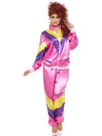 80S HEIGHT OF FASHION WOMEN'S PINK SHELL SUIT, ADULT - S - Packaging