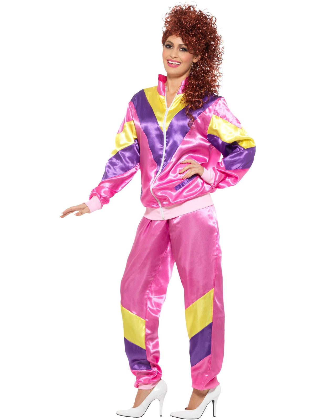 80S HEIGHT OF FASHION WOMEN'S PINK SHELL SUIT, ADULT - S - Back