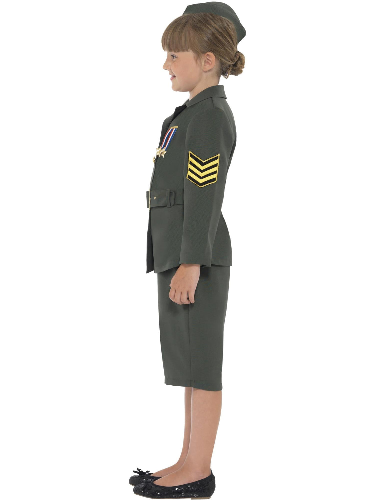 WW2 ARMY GIRL COSTUME, CHILD - Back
