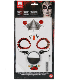 DAY OF THE DEAD FACE TATTOO KIT - Front