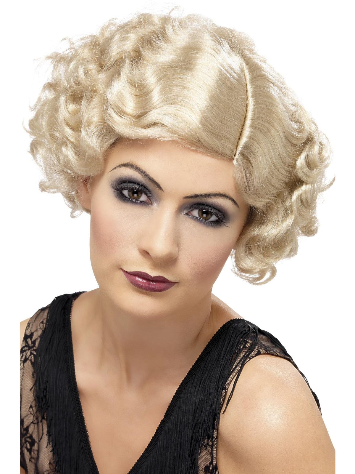 FLAPPER WIG BROWN, ADULT - Black - Back