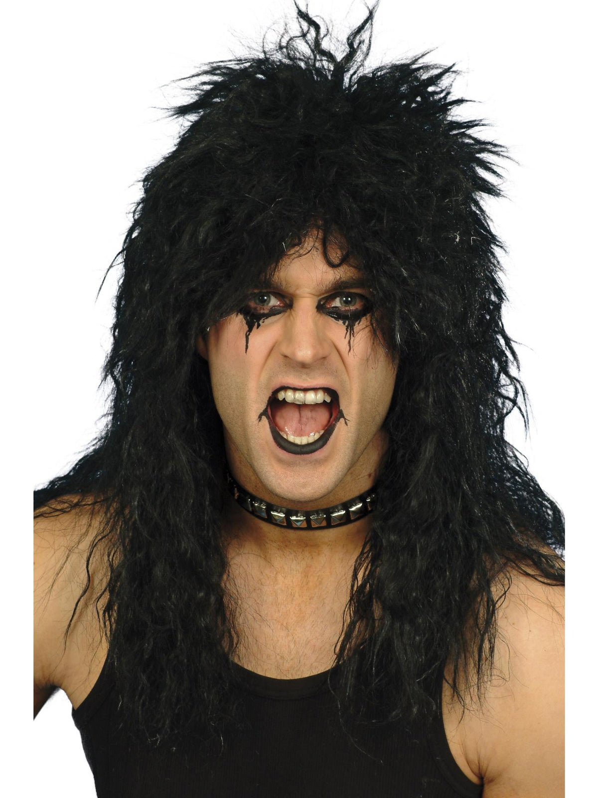 HARD ROCKER WIG, ADULT - Blonde - Back