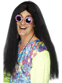 HIPPY WIG, ADULT - Black - Back