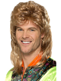 MULLET WIG, ADULT - Brown - Packaging