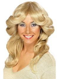 70S FLICK WIG, ADULT - Black - Side