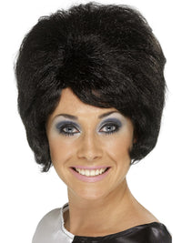 60S SHORT BEEHIVE WIG - Black - Packaging