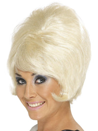 60S SHORT BEEHIVE WIG - Black - Back
