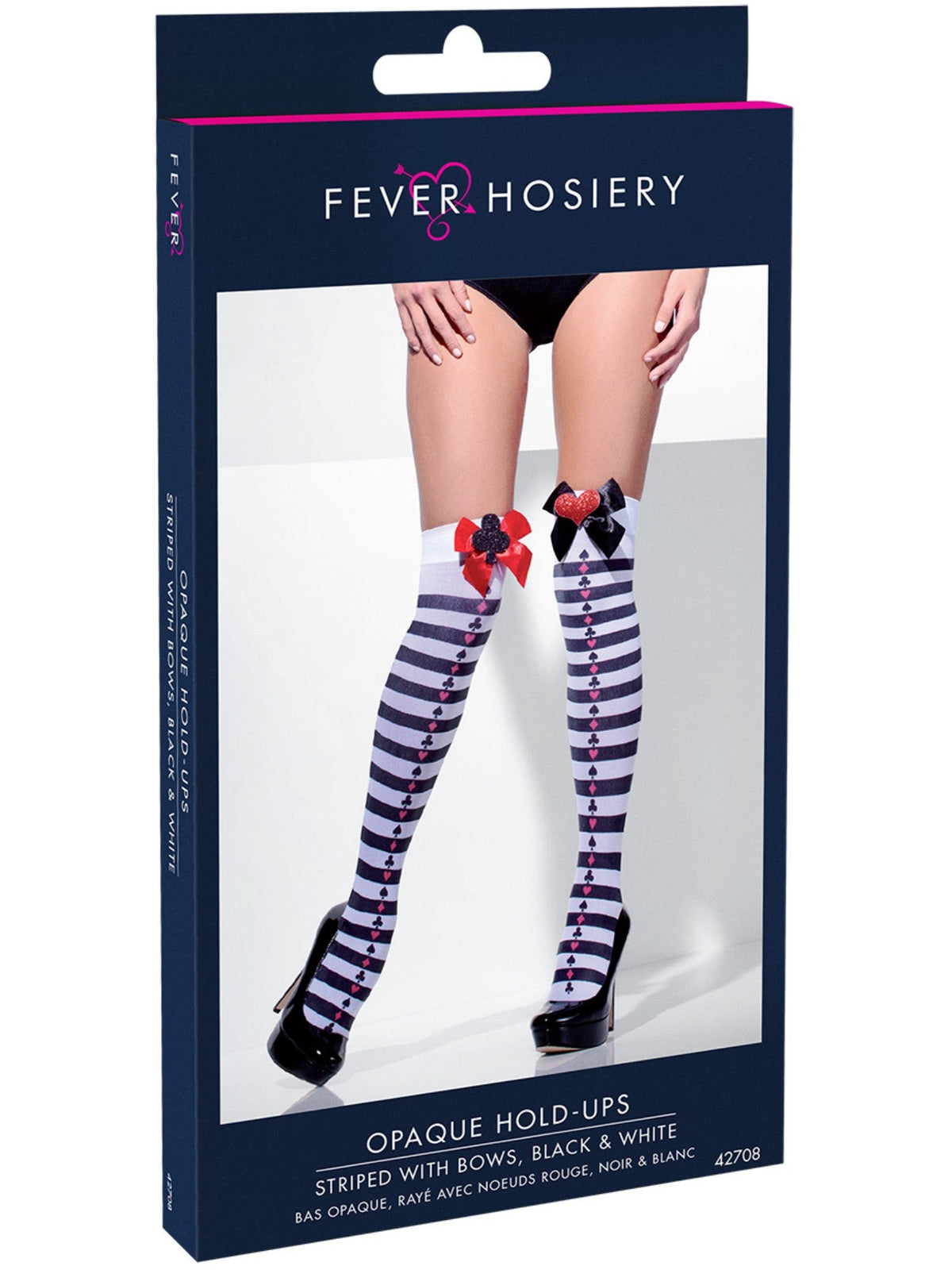 THIGH HIGHS - OPAQUE, BLACK &amp; WHITE - ADULTS - Back