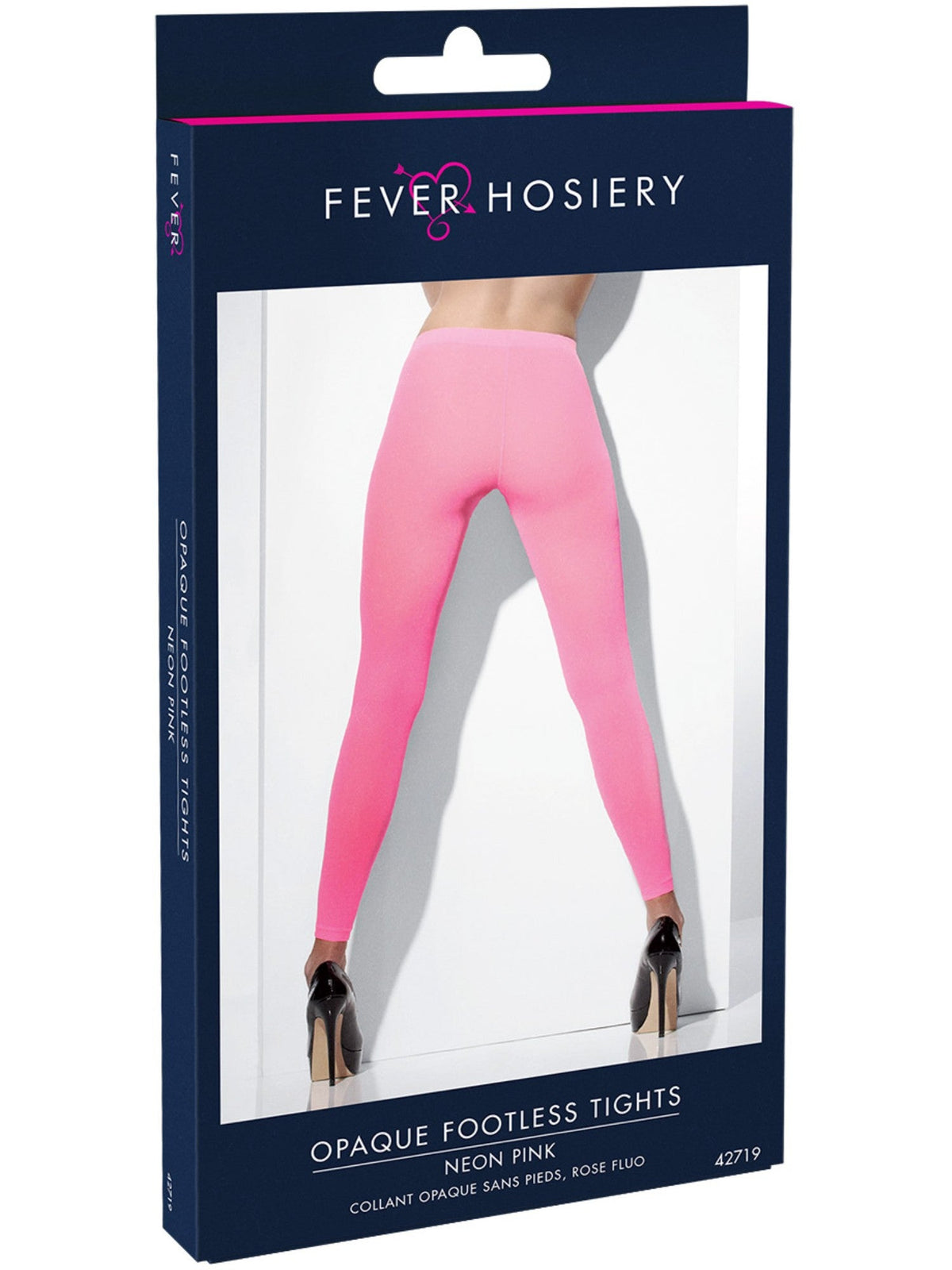 FOOTLESS TIGHTS - NEON PINK, ADULT - Back