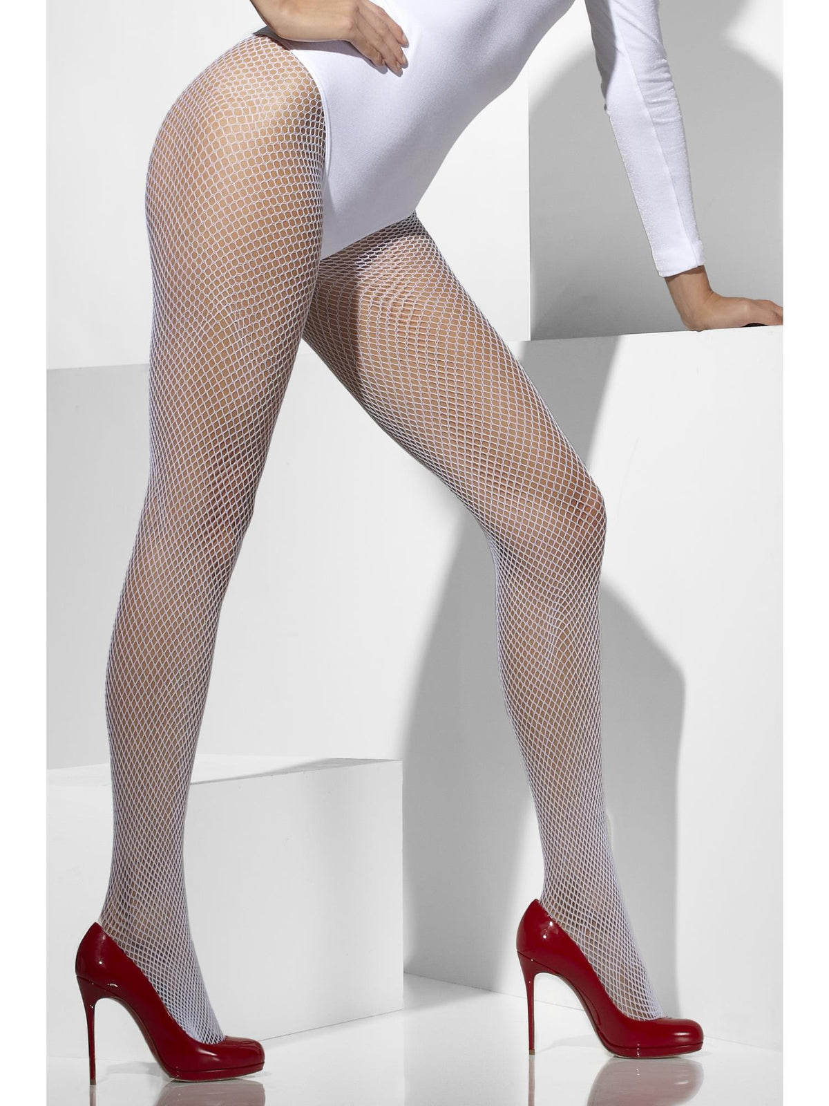 FISHNET TIGHTS, WHITE - ADULT - Side
