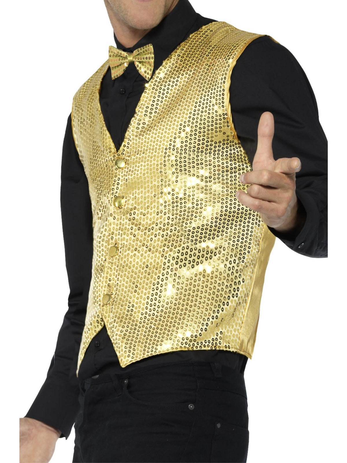 WAISTCOAT - GOLD SEQUIN, ADULT - Back