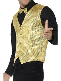 WAISTCOAT - GOLD SEQUIN, ADULT - Back