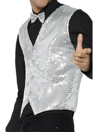 WAISTCOAT - SILVER SEQUIN, ADULT - Back