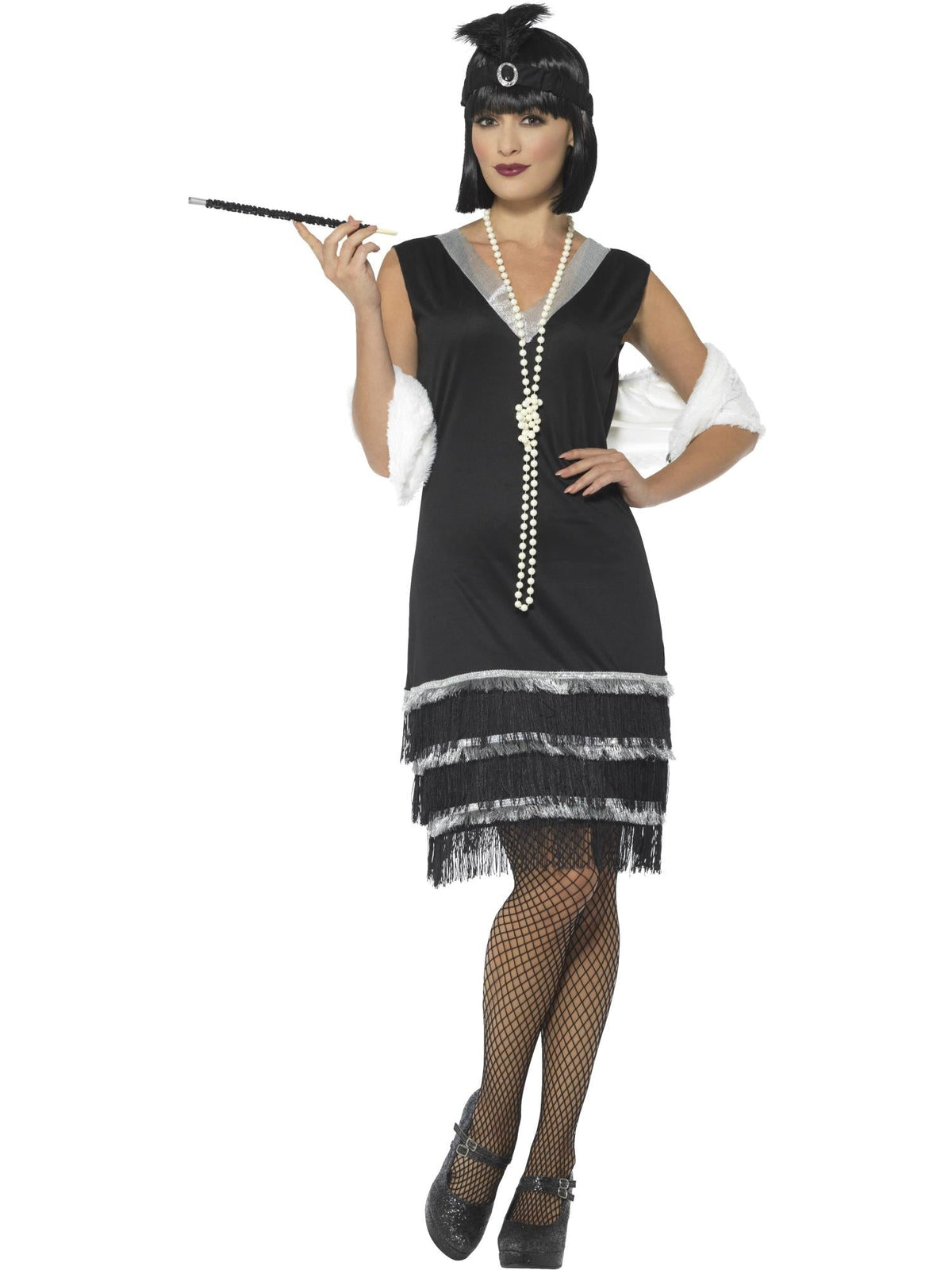 FLAPPER DELUXE COSTUME WITH STOLE, ADULT - Packaging