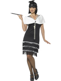 FLAPPER DELUXE COSTUME WITH STOLE, ADULT - Front