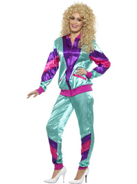 80S HEIGHT OF FASHION WOMEN'S SHELL SUIT COSTUME, ADULT - Back