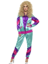 80S HEIGHT OF FASHION WOMEN'S SHELL SUIT COSTUME, ADULT - Front