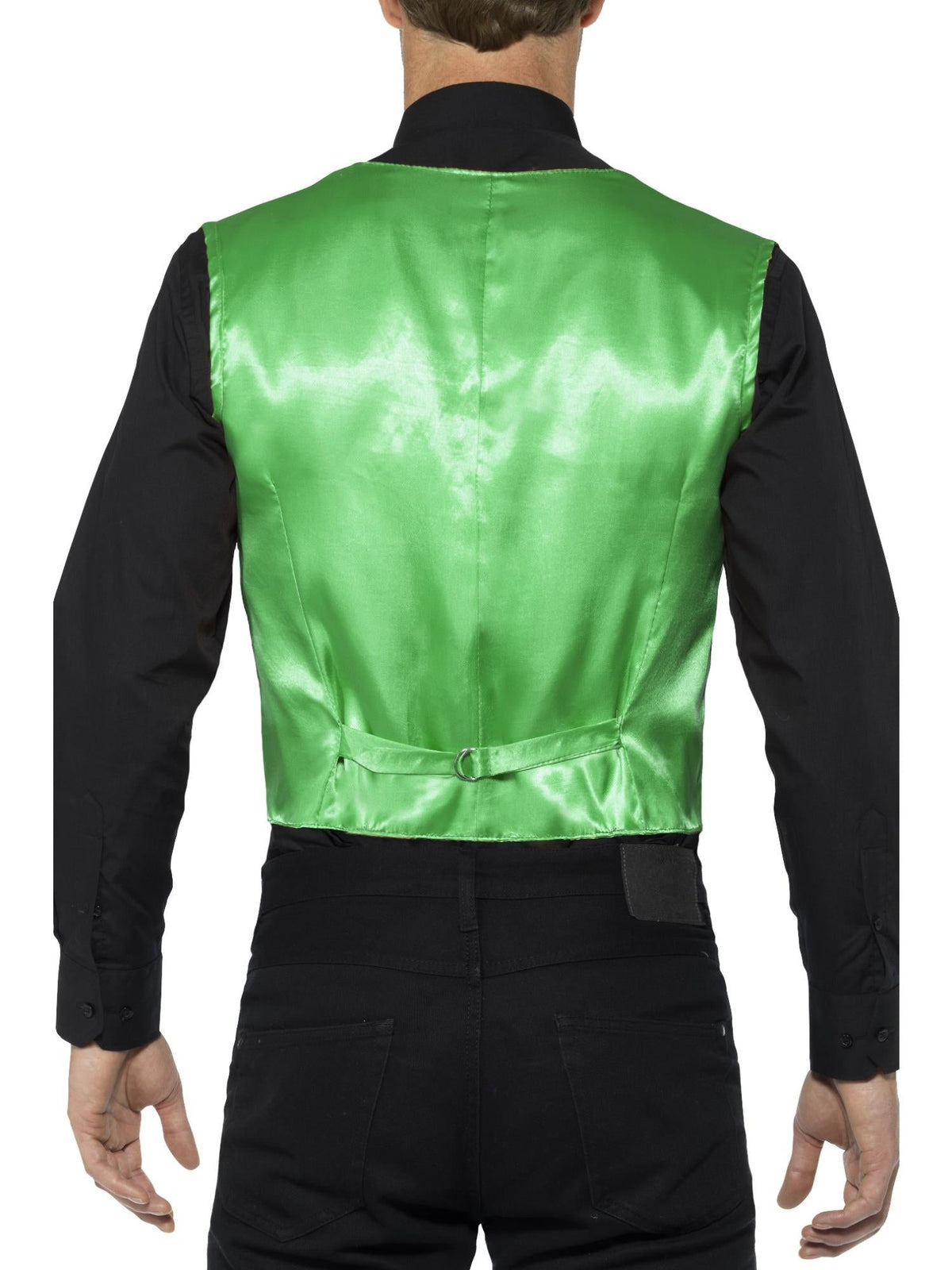 SEQUIN WAISTCOAT GREEN, ADULT - Side