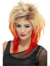80S BLONDE &amp; RED MULLET WIG, ADULT - Front