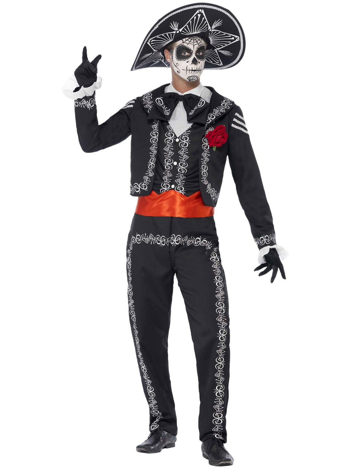DAY OF THE DEAD SENOR BONES COSTUME, ADULT - S - Packaging