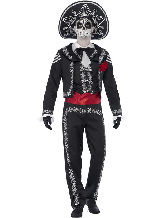 DAY OF THE DEAD SENOR BONES COSTUME, ADULT - S - Front