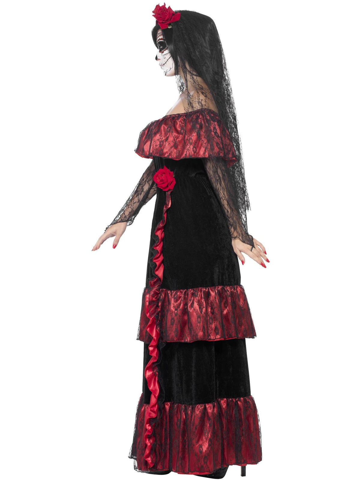 DAY OF THE DEAD BRIDE DELUXE COSTUME, ADULT - Back