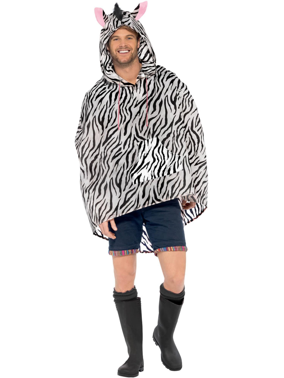 ZEBRA PARTY PONCHO, ADULT - Packaging