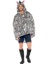 ZEBRA PARTY PONCHO, ADULT - Packaging