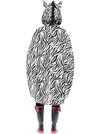 ZEBRA PARTY PONCHO, ADULT - Side