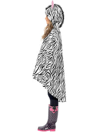 ZEBRA PARTY PONCHO, ADULT - Back